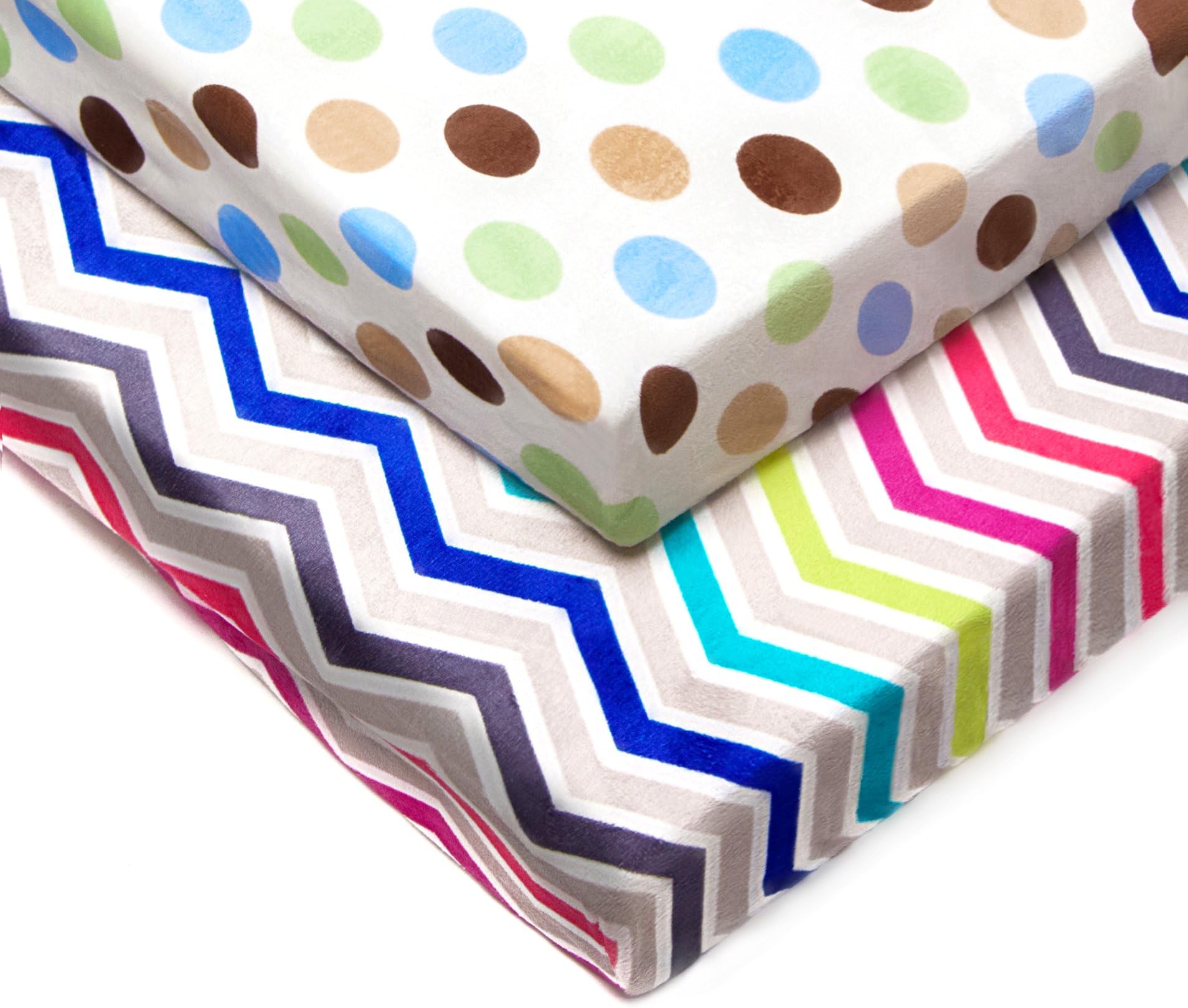 Kenley Pack n Play Playard Sheet Set - 2 Fitted Sheets for Playpen Portable Crib Mini Travel Play Yard - Waterproof Soft Minky Fabric Protects Mattress - Nursery Bedding for Baby Toddler Girl or Boy