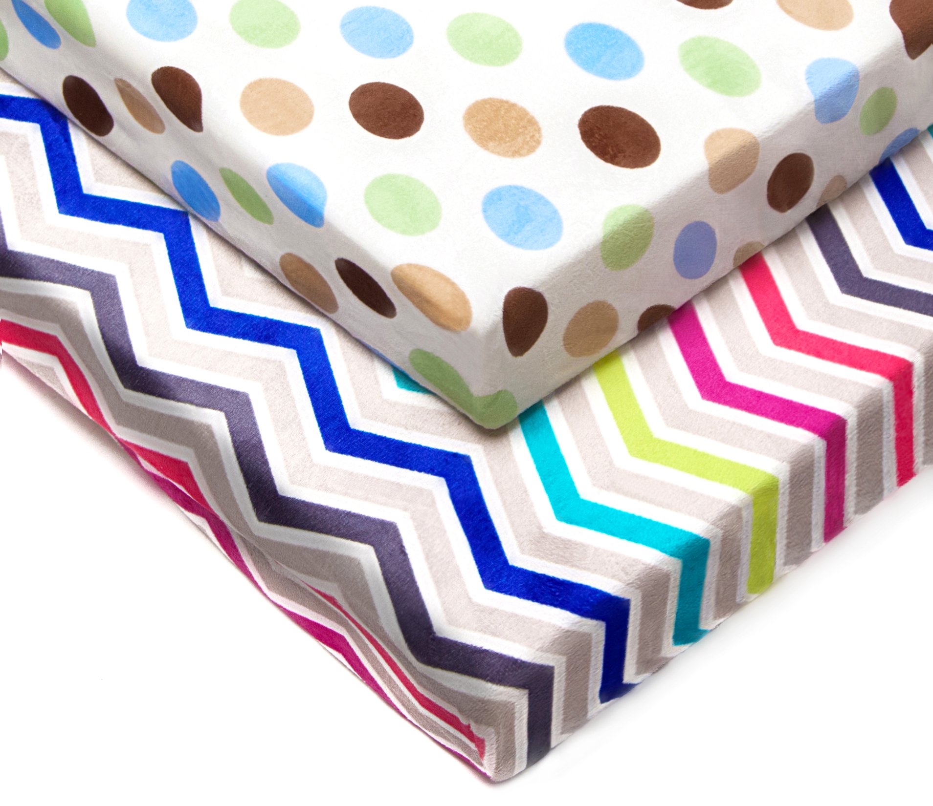 Kenley Pack n Play Playard Sheet Set - 2 Fitted Sheets for Playpen Portable Crib Mini Travel Play Yard - Waterproof Soft Minky Fabric Protects Mattress - Nursery Bedding for Baby Toddler Girl or Boy