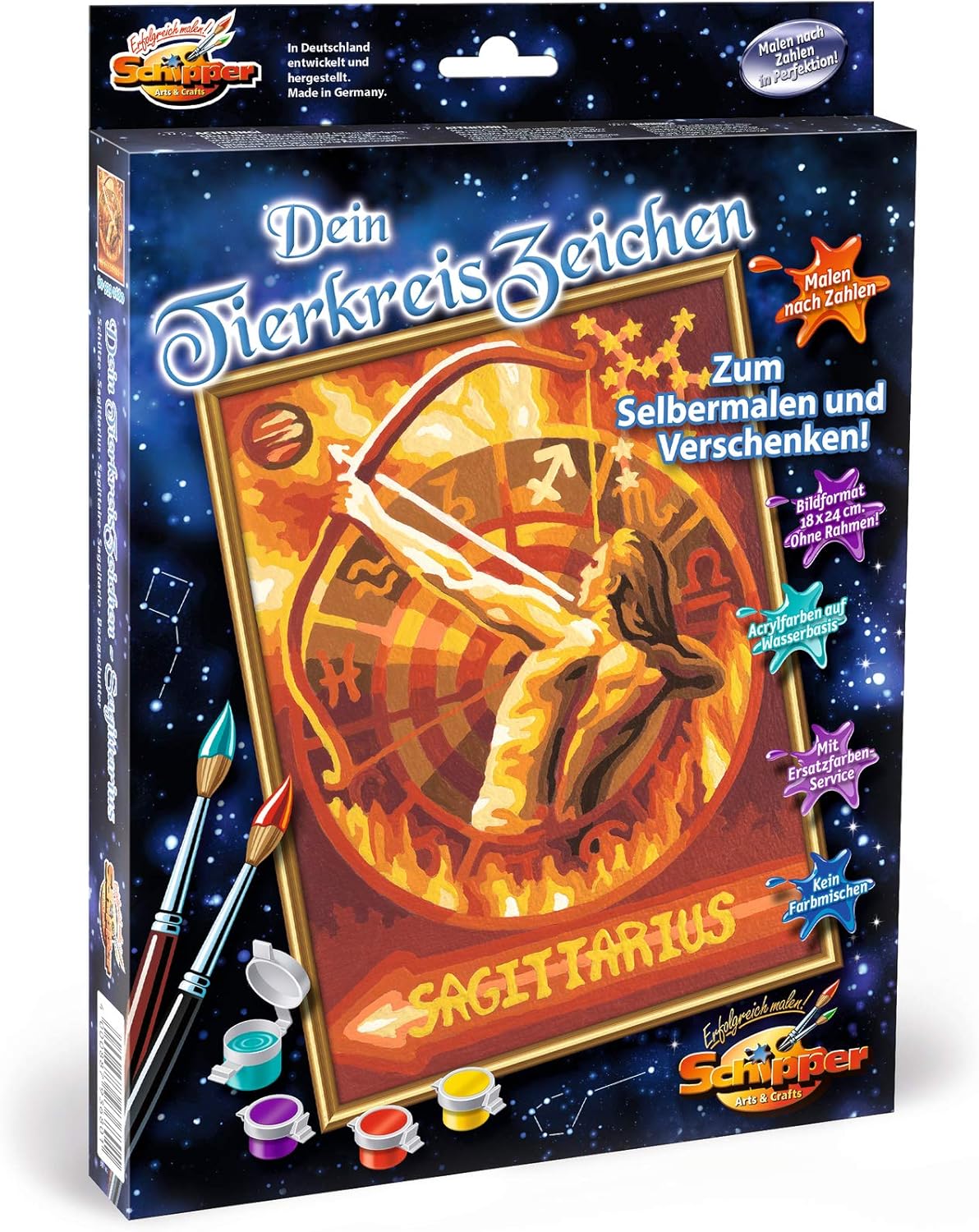 Schipper 609390680 - Malen nach Zahlen - Tierkreiszeichen Schütze, 18 x