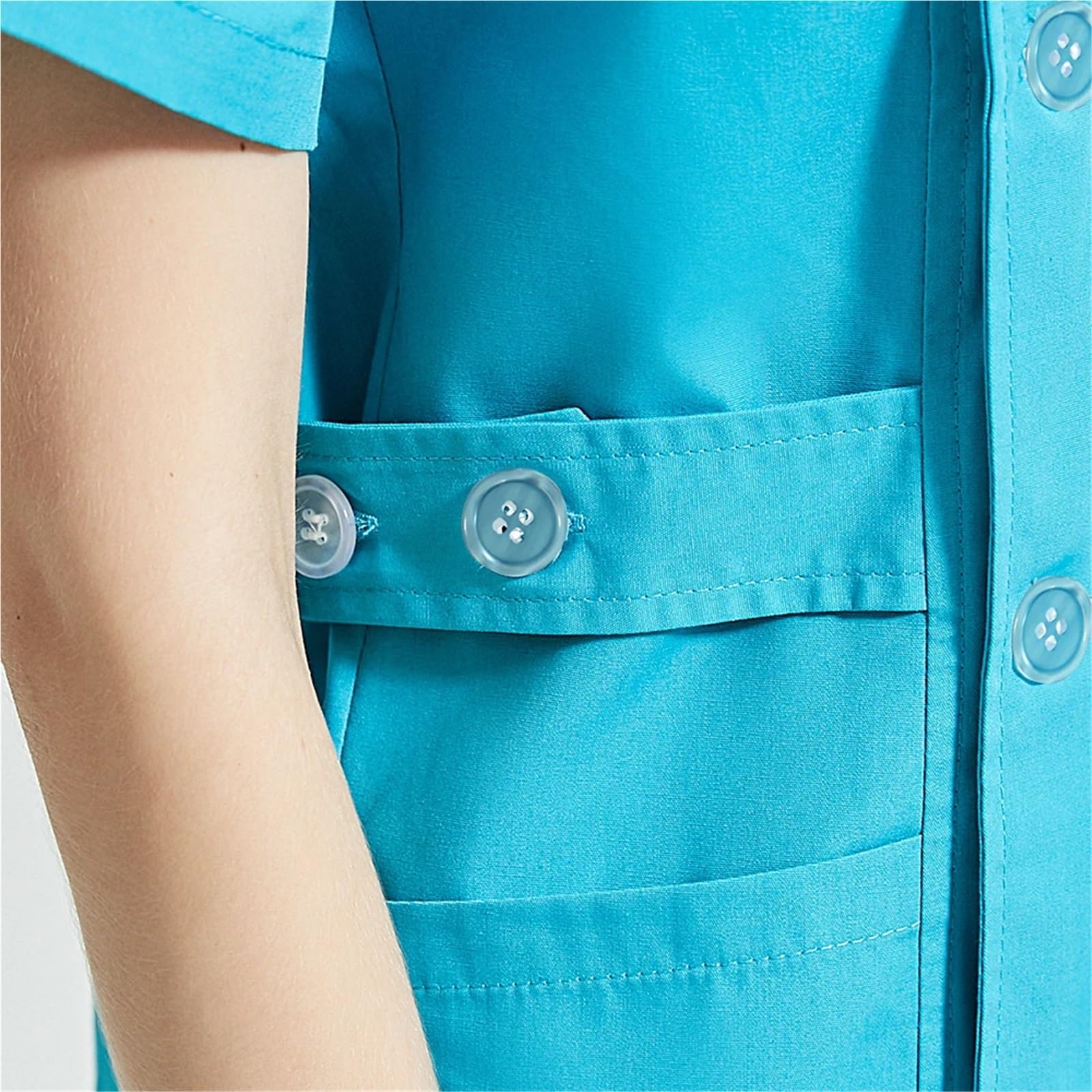 Uniformes Sanitarios Mujer Tops de Enfermera for Mujer, Ropa Trabajo for salón Belleza, Uniforme SPA, Camisa quirúrgica, clínico | Deep blue,S