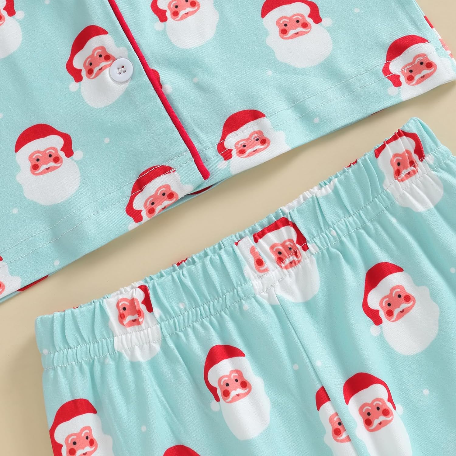 Baby Santa Claus Christmas Pajama Set Kids Long-Sleeve Button Shirt and Pants 2 Piece Loungewear for Boys Girls - Image 5