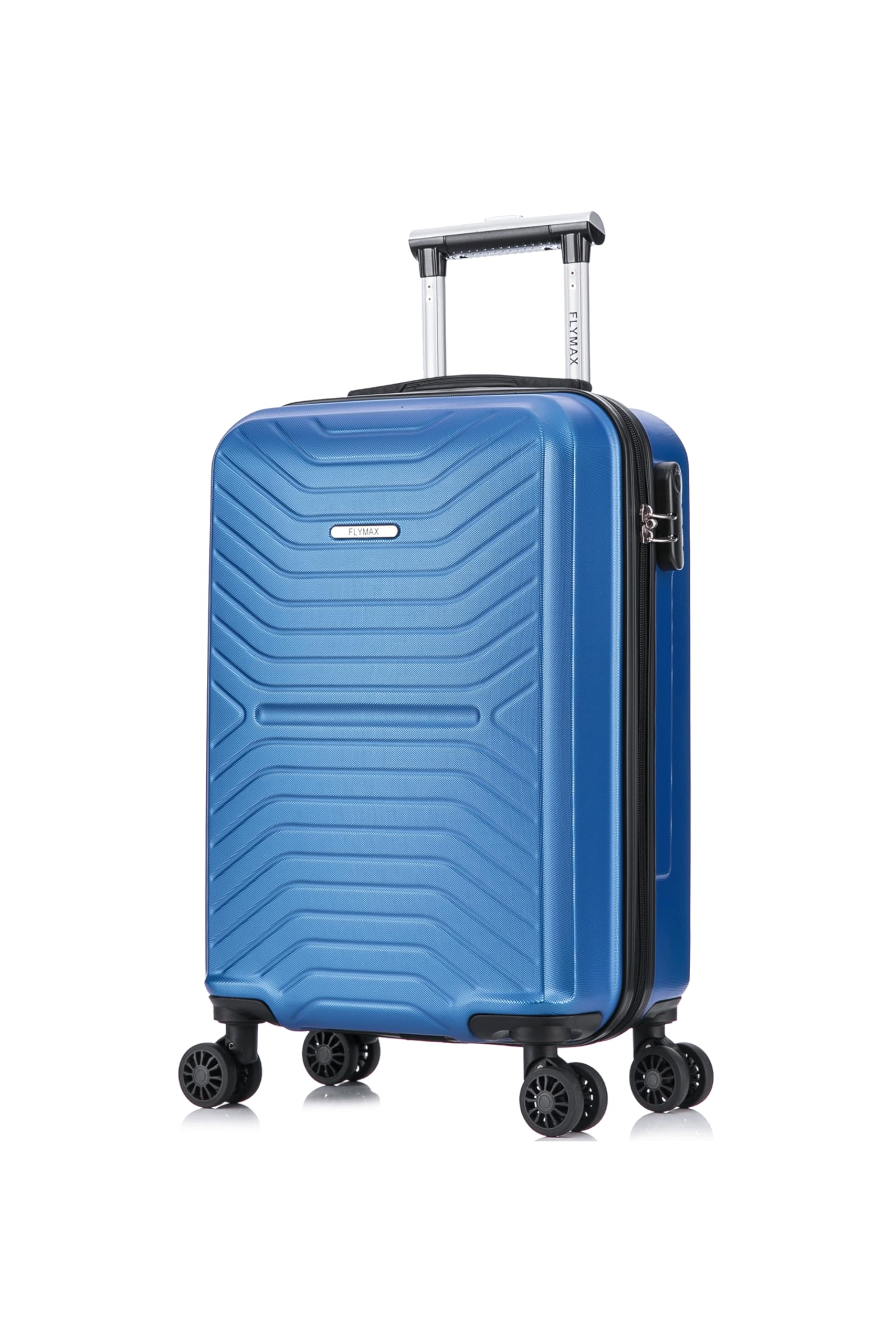 FLYMAX Maleta de cabina 45x36x20 aprobada para EasyJet y Ryanair. Maleta rígida de mano con capacidad de 30 litros, adecuada para 8 kg/12 kg. Incluye cierre de combinación de 3 dígitos y mango telescópica.
