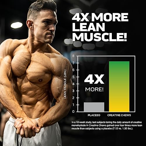 Miniatura 4 de MuscleTech  Masticables de creatina  Creapure  Recuperación muscular + constructor para hombres y mujeres  Suplemento de entrenamiento  90 caramelos