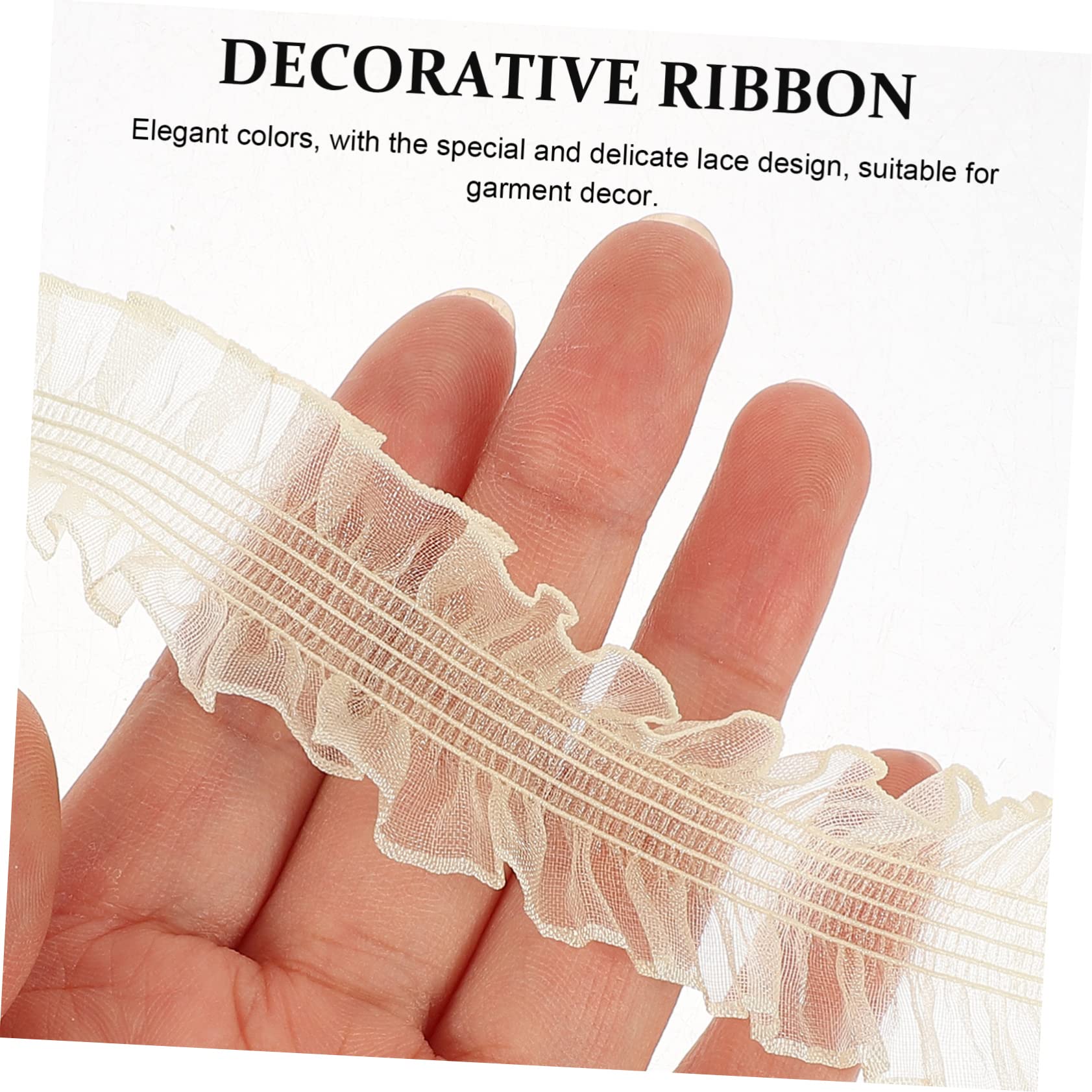 SHINEOFI 5rollos Ribete De Encaje De Tul Elástico Para Manualidades Metros Para Decoración De Ropa Boda y Accesorios De Moda