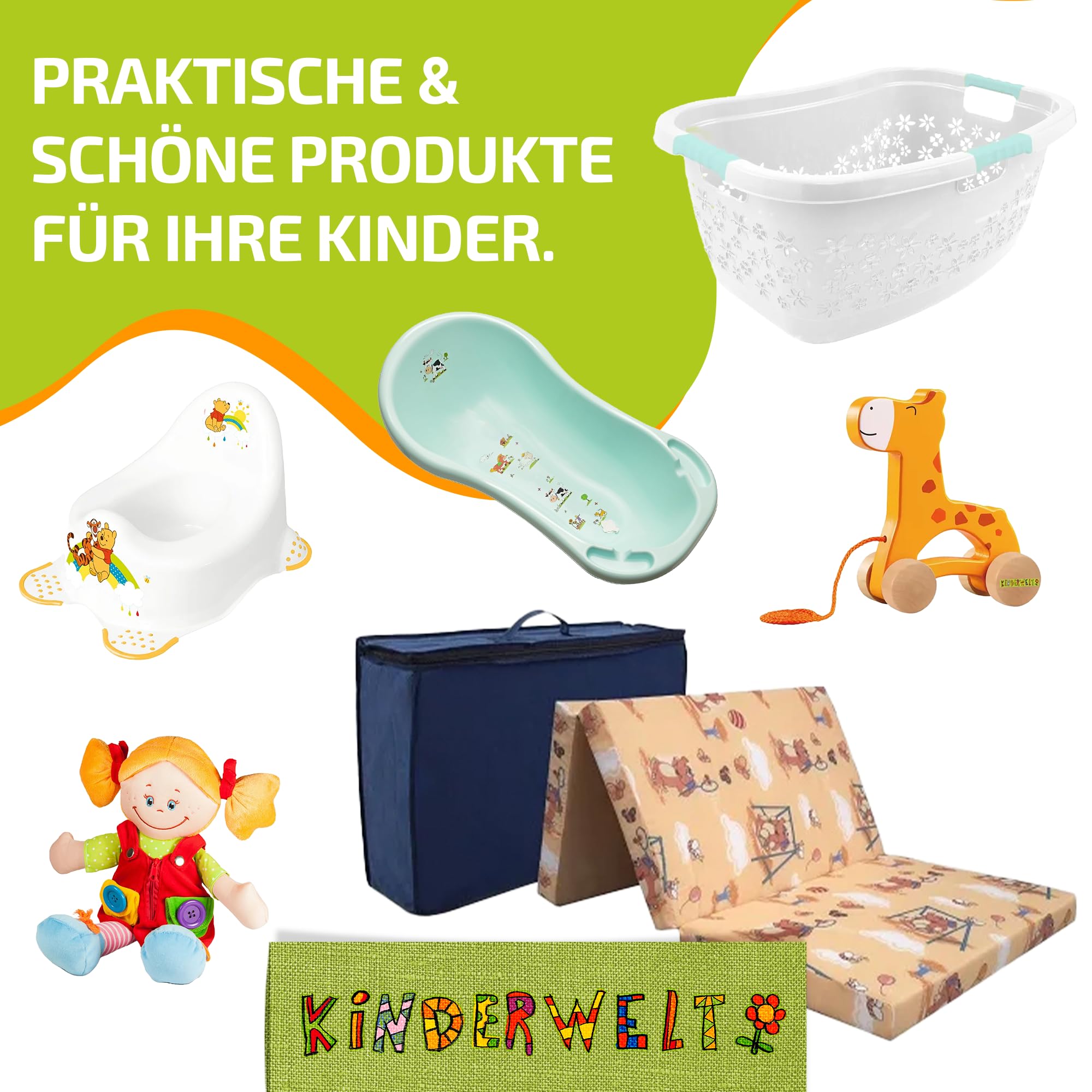 KiNDERWELT Babymatratze 120x60 cm, Schaumkernmatratze, Matratze für Babybett, Schaumstoffmatratze Baby und Kleinkinder, Made in Germany