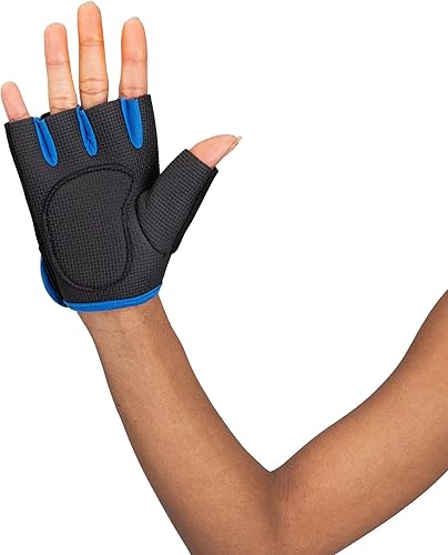 Miniatura 6 de Mind Reader Juego de guantes de entrenamiento, dedo abierto, soporte de muñeca para hombres y mujeres, agarre antideslizante texturizado para