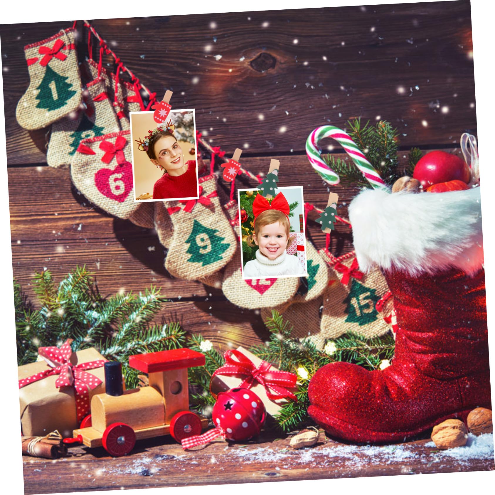 PRETYZOOM 300 Stck. Weihnachtsclip aus Holz Kleine Wäscheklammern zum Aufhängen von Fotos - Hängenden Clips für Party Fotoklammern selber Machen Weihnachtsclips Kleidernadel