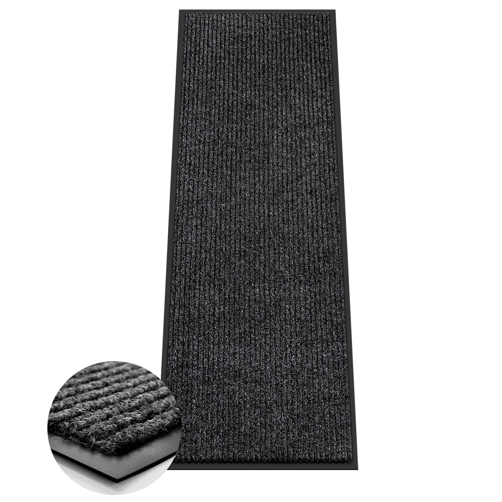 Azadx 2x6 Indoor Outdoor Door Mat Heavy Duty Front Door Mat Ultra Absorbent Muddy Dirt Resist Welcome Door