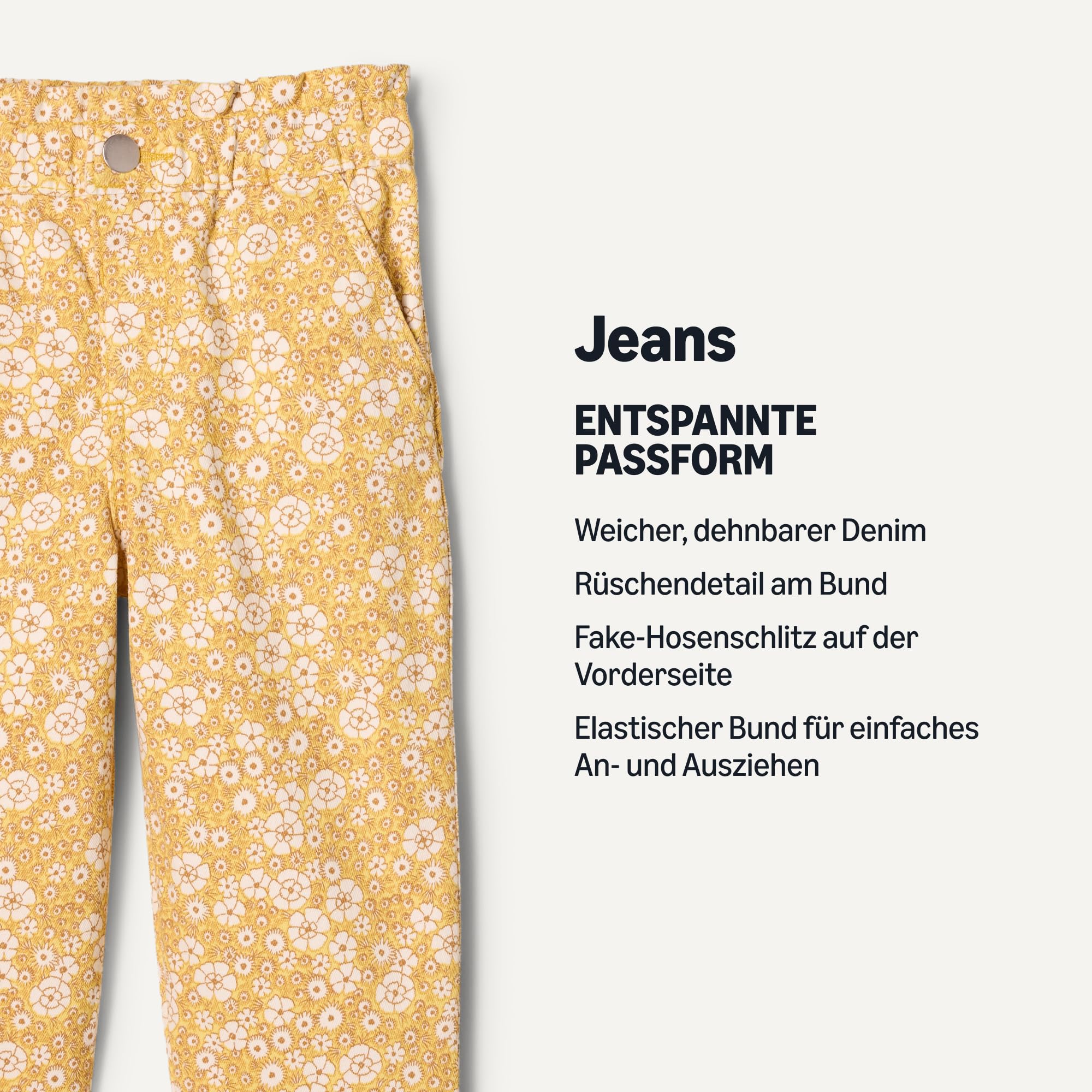 Amazon Essentials Baby - Mädchen Jeans mit Geradem Bein und Rüschen