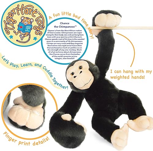 Miniatura 2 de Chance The Chimpanzee - 14 pulgadas (con brazos colgantes extendidos) Mono grande colgante Chimpancé de peluche mono de peluche