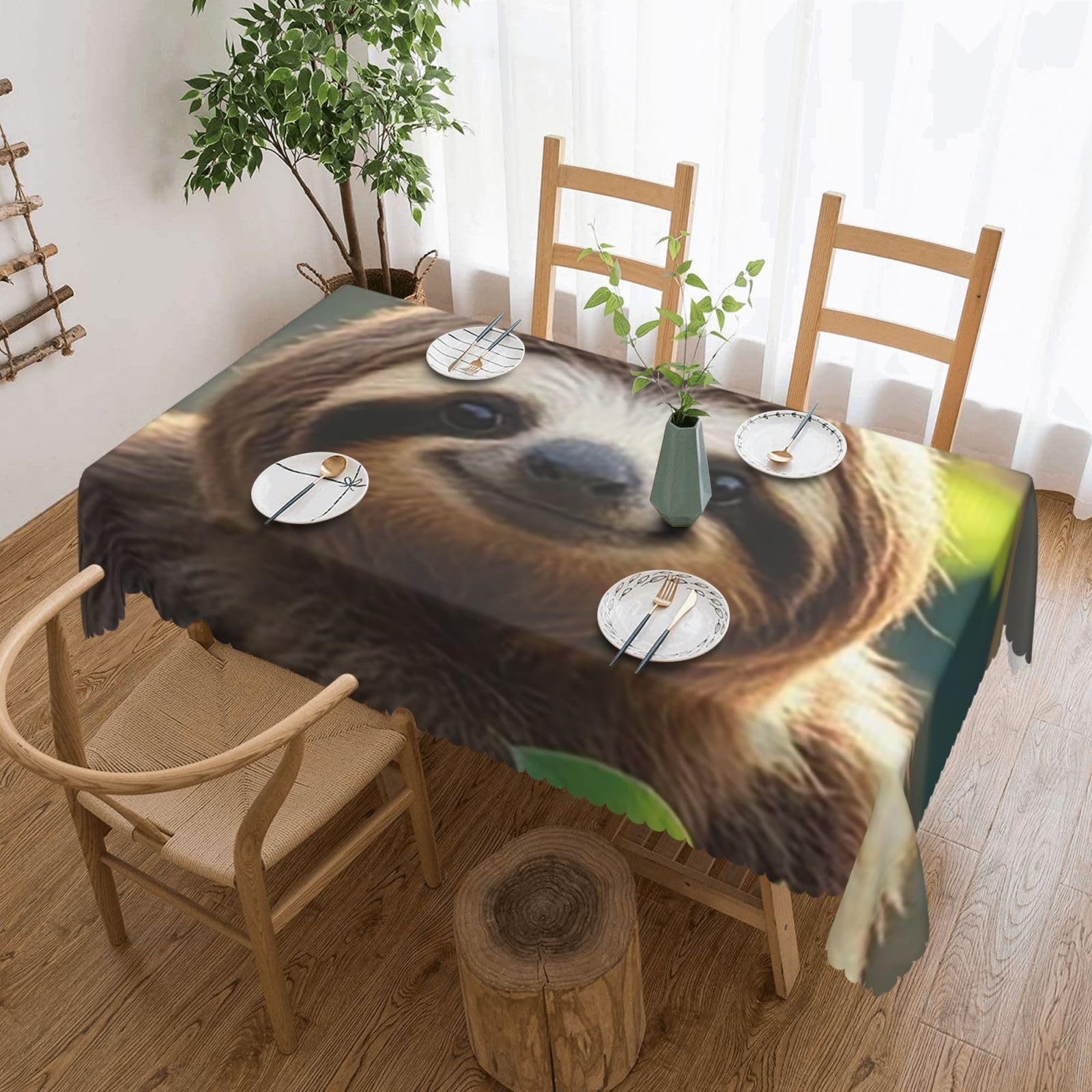 Nappe de table Les Paresseux design original en tissu pour grands dîners