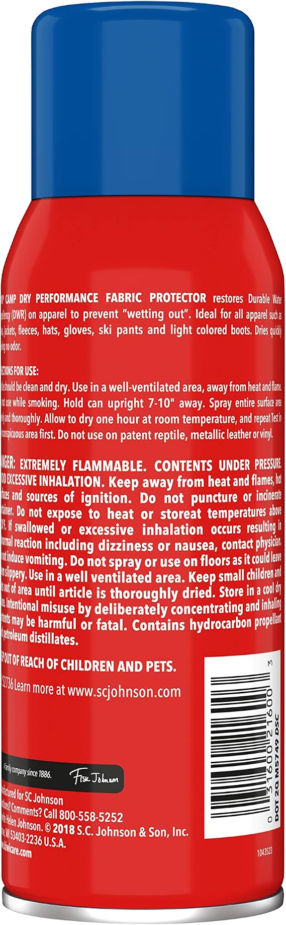 KIWI Camp Dry Performance Fabric Protector Aerosol Spray, Restores Water Repellent and Provides Fabric Protection, 10.5 oz, 1 ct