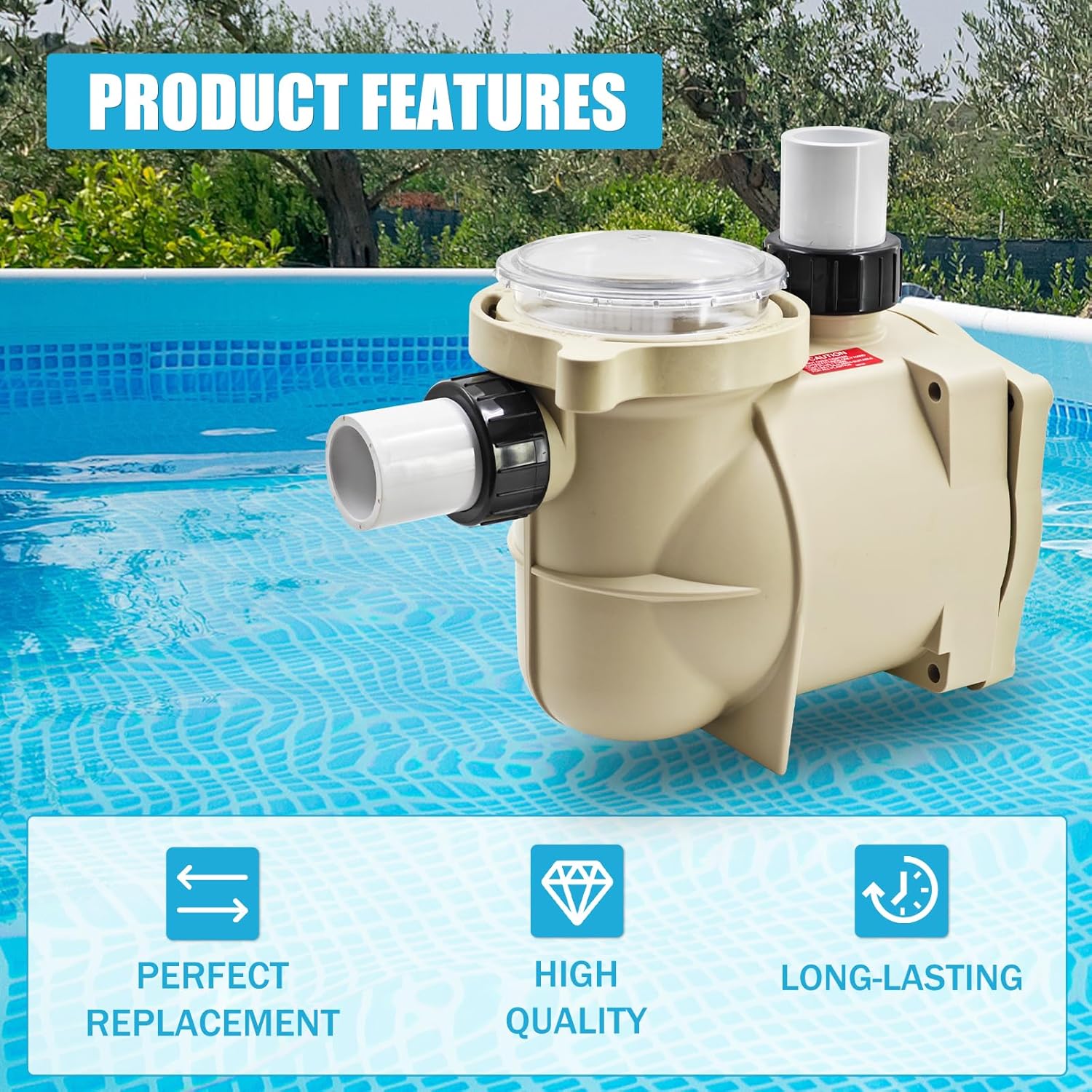 353010 Volute Assembly w/Housing & Lid & Locking Ring & Basket & Unions & Seal Plate Compatible with Pentair Superflo Pool Pump for Pool Spa Inground Pump 350089