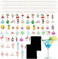 60 peças pingente de taça de vinho anel de metal champanhe marcadores de bebida etiqueta identificador pingentes taça de vinho Natal estilo engraçado para degustação decorações de festa casamento chá
