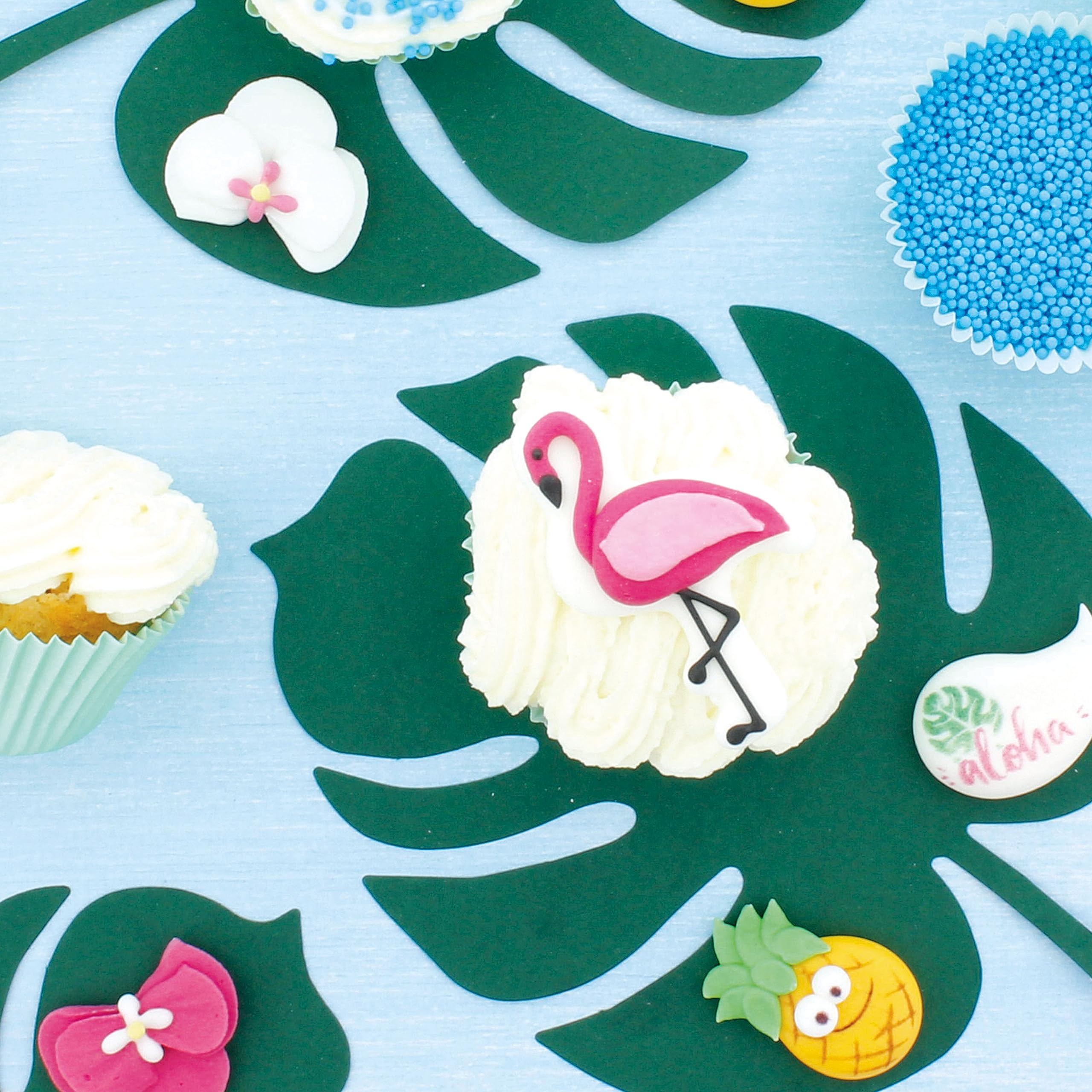 Günthart BackDecor | VKE mit 15 Packungen | Zucker Flamingo Set | Ananas aus Zucker | Flamingo Zuckerfiguren | Aloha Zuckerfiguren | Aloha Party | Flamingo Party