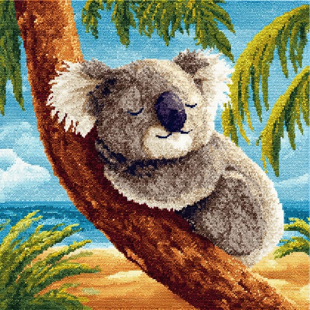 Wallustrioaw Koala Animals Latch Hook Pillow Kits Pillow Cover,