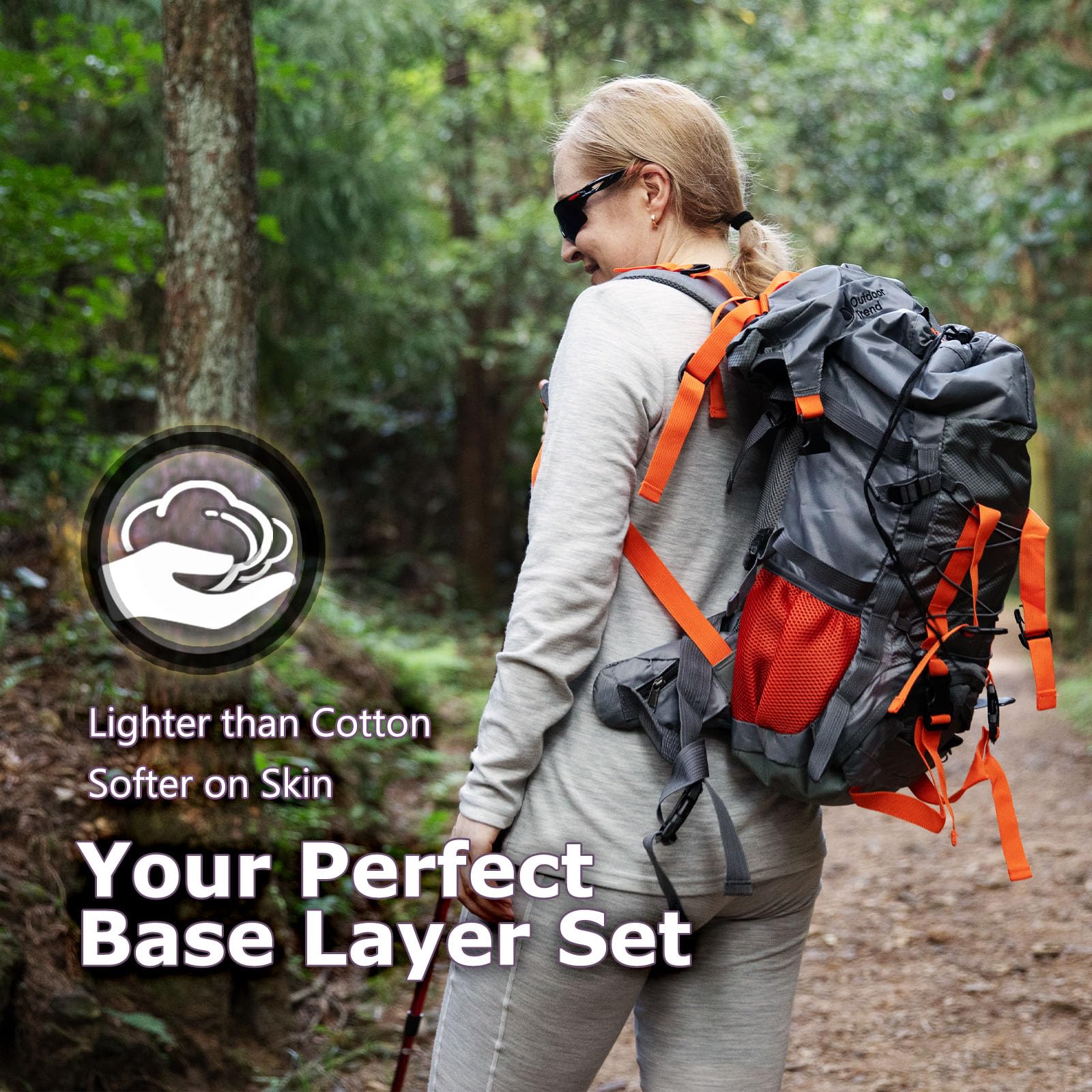 Merino Protect Conjunto de capa base de lana merino 100 % para mujer, ropa interior térmica resistente al olor para clima frío