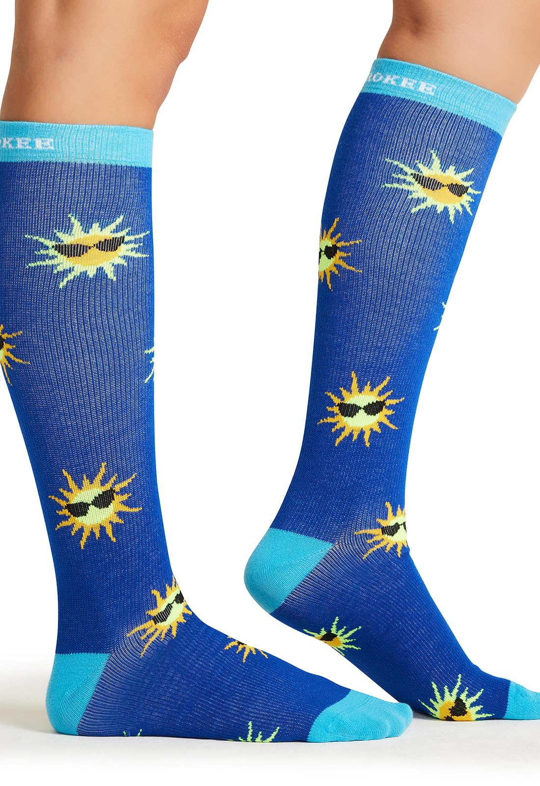 Cherokee Calcetines de compresión para mujer de 10-15 mmHg - Calcetines de compresión divertidos con soporte ligero, tacto suave - PRINTSUPPORT