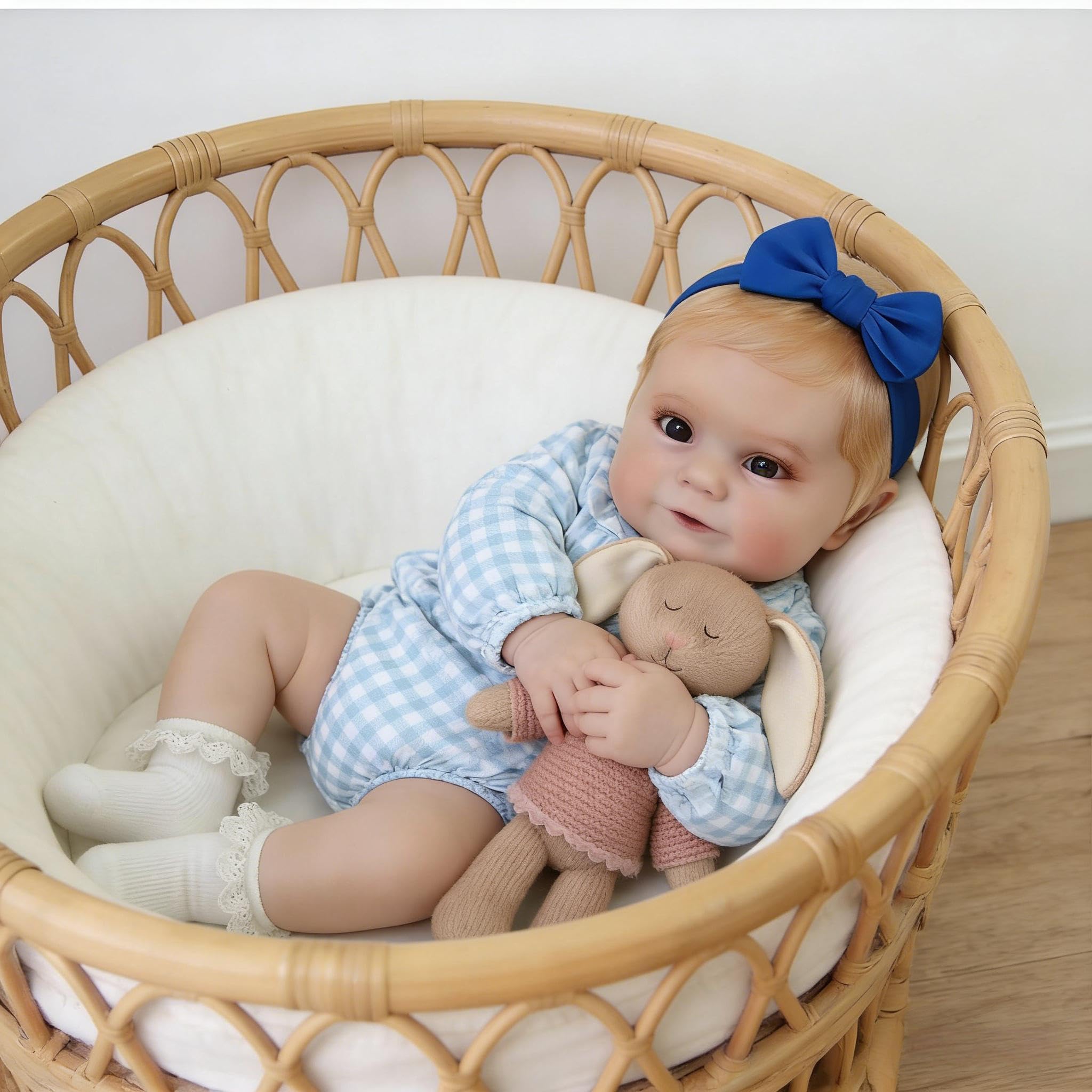 RXDOLL 50CM Reborn Baby Mädchen Vollvinyl, Reborn Baby Vollsilikon Lebensecht, Lebensechte Babypuppen, Puppe Wie Echtes Babys, Reborn Puppen Lebensecht Mit Zubehör