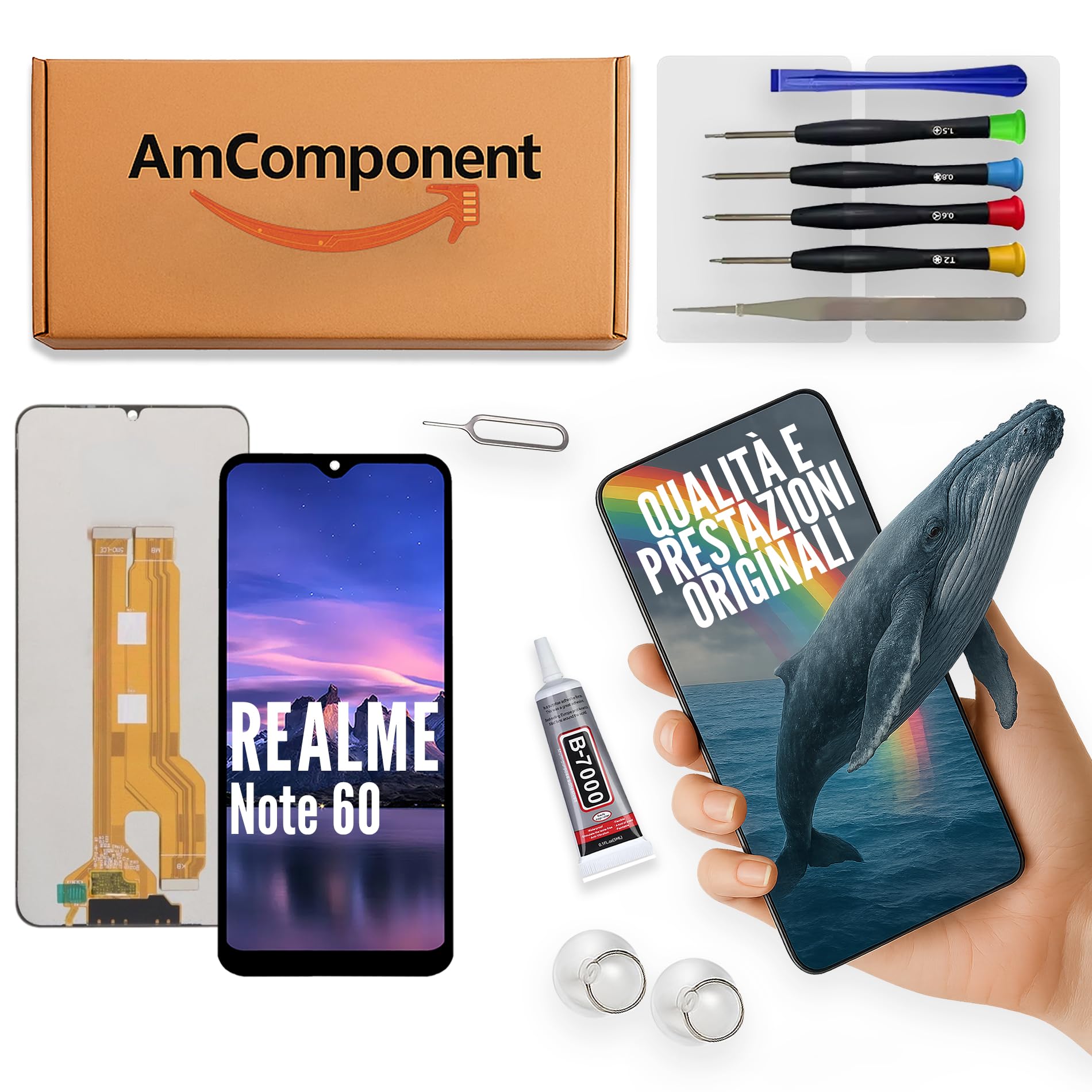 display di ricambio per REALME NOTE 60 RMX3933 / 60X RMX3938 schermo LCD vetro | Componente di ricambio con luminosità intensa e risposta al tocco reattiva