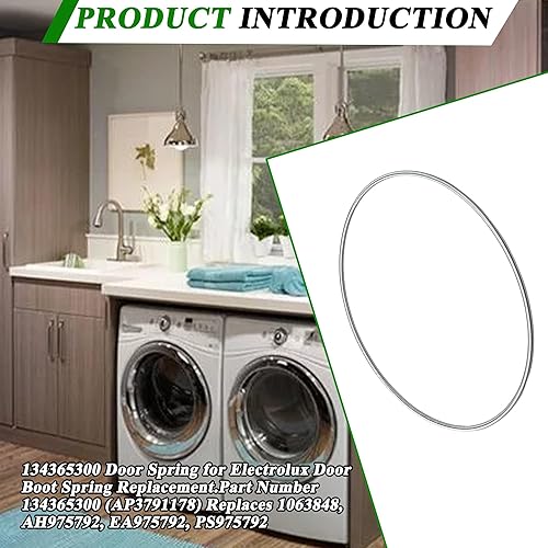 Miniatura 5 de 134365300 Reemplazo de clip de resorte de arranque de puerta para arandelas de carga frontal Electrolux y Frigidaire, resorte de fuelle de puerta de