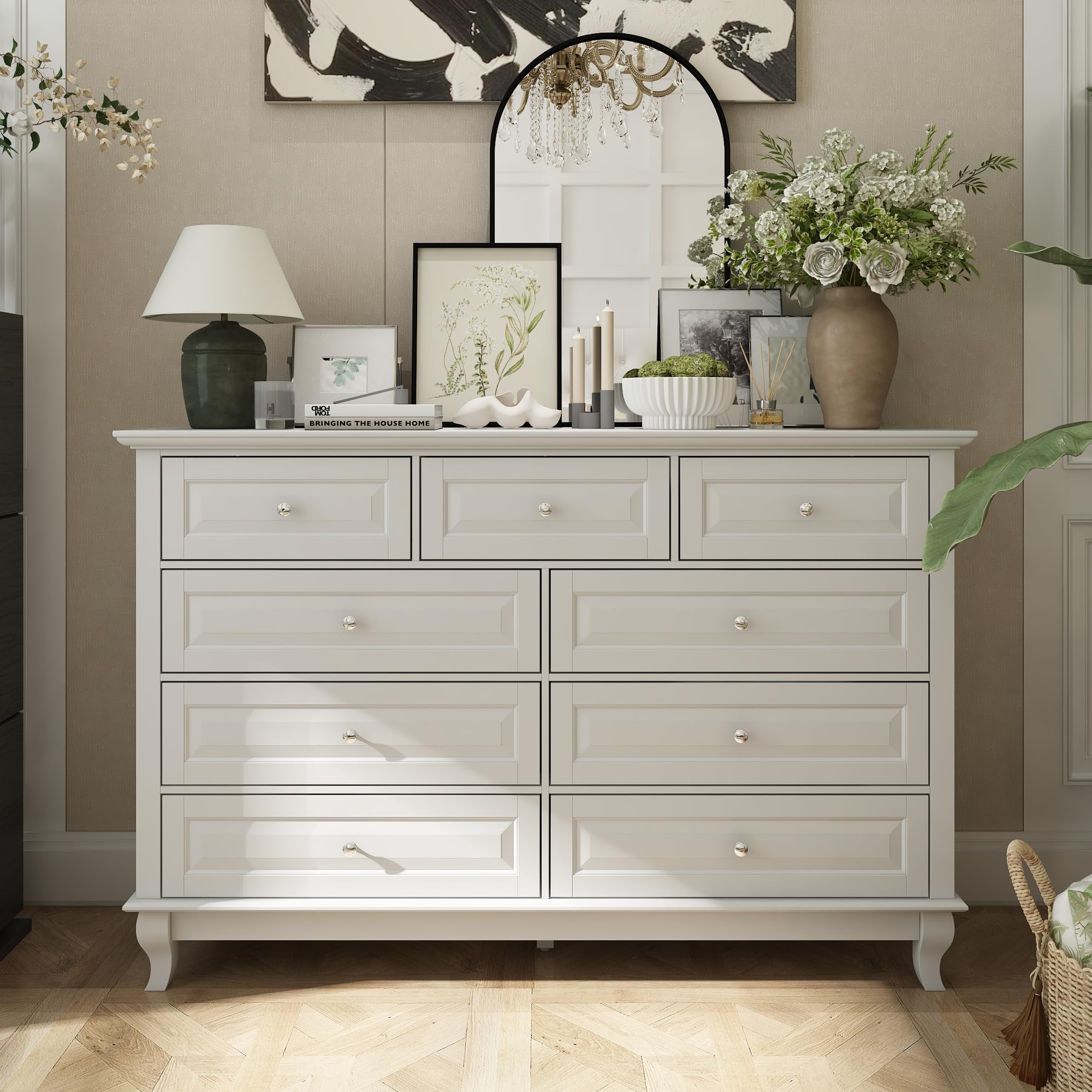 Amazon.com: FUNISIR 9 Drawer Dresser for Bedroom, Modern Dressers with Sturdy Legs & Chests of Drawers for Entryway & Hallway, White (15.7" D x 55.1" W x 37.0" H) : Home & Amazon.com: FUNISIR 9 Drawer Dresser for Bedroom, Modern Dressers with Sturdy Legs & Chests of Drawers for Entryway & Hallway, White (15.7" D x 55.1" W x 37.0" H) : Home &