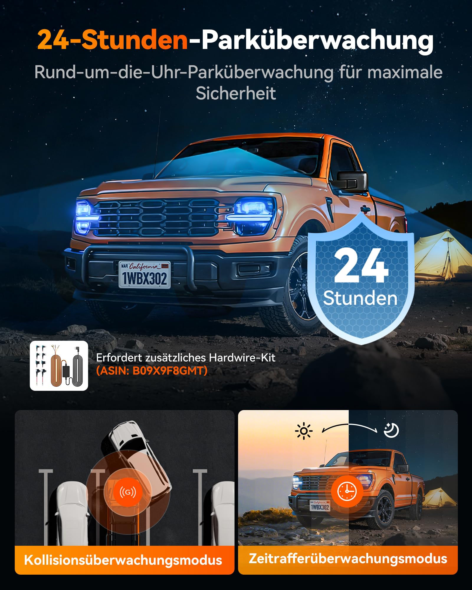 WOLFBOX X3 PRO Dashcam Auto, Dual 5MP STARVIS 2 IMX 675, 1440P 60FPS+1440P ADAS Dashcam Auto Vorne Hinten, Bildstabilisierung mit 5.8GHz WiFi, Sprachsteuerung & Touchscreen, 64GB Karte & GPS Inklusive