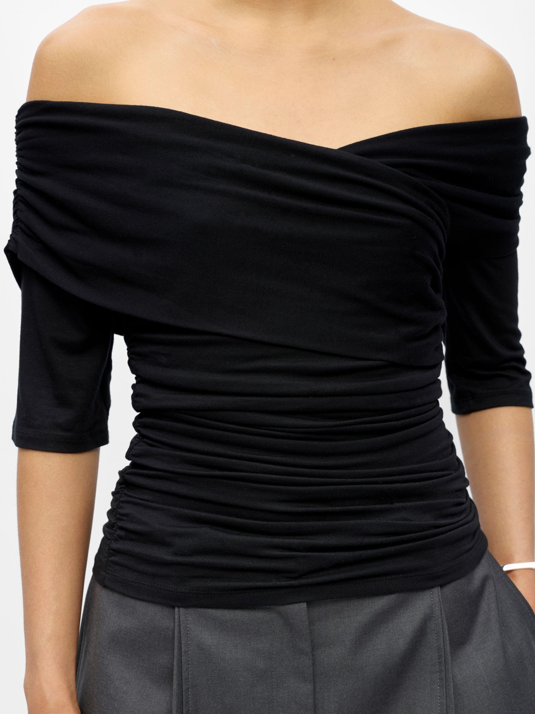 Object Female Oberteil Schulterfreies Gerafftes | Top