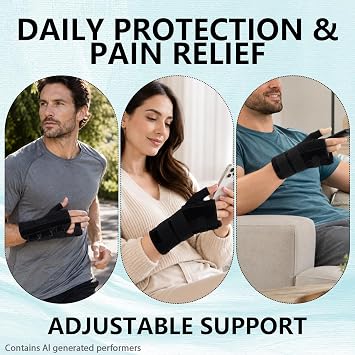 Pinky Finger Splint - Boxer Fracture Splint, Metacarpal Finger Splint Hand Brace Stabilizer for Broken, Ulnar Gutter Support, Arthritis, Injury, Tendonitis