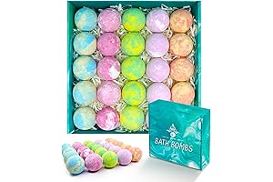 Bath Bombs Gift Set: 25 Pack of Natural Organic Essential Oils Bombs