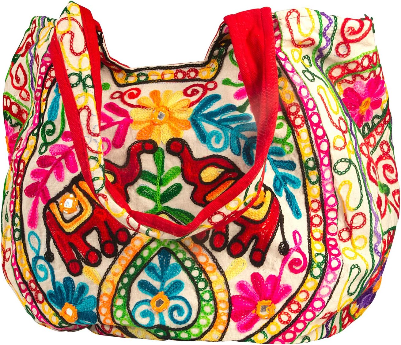 Tribe Azure Fair TradeElephant Women Large Shoulder Bag Tote Purse Handbag Everyday Fashion Casual Market Laptop Books Boho