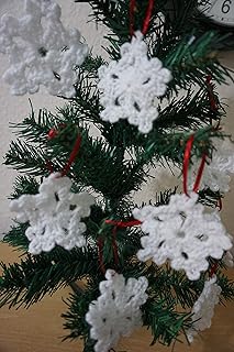 Set of 8 Handmade Crochet Christmas snowflakes ornaments, Christmas snowflakes hanging, Christmas snowflakes, Tree decoration, Tree ornaments, Stocking filler.