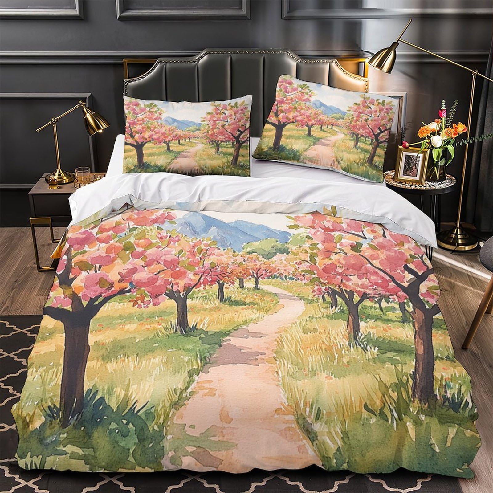 Housse de couette 3D microfibre parure de lit 135x200 fermeture