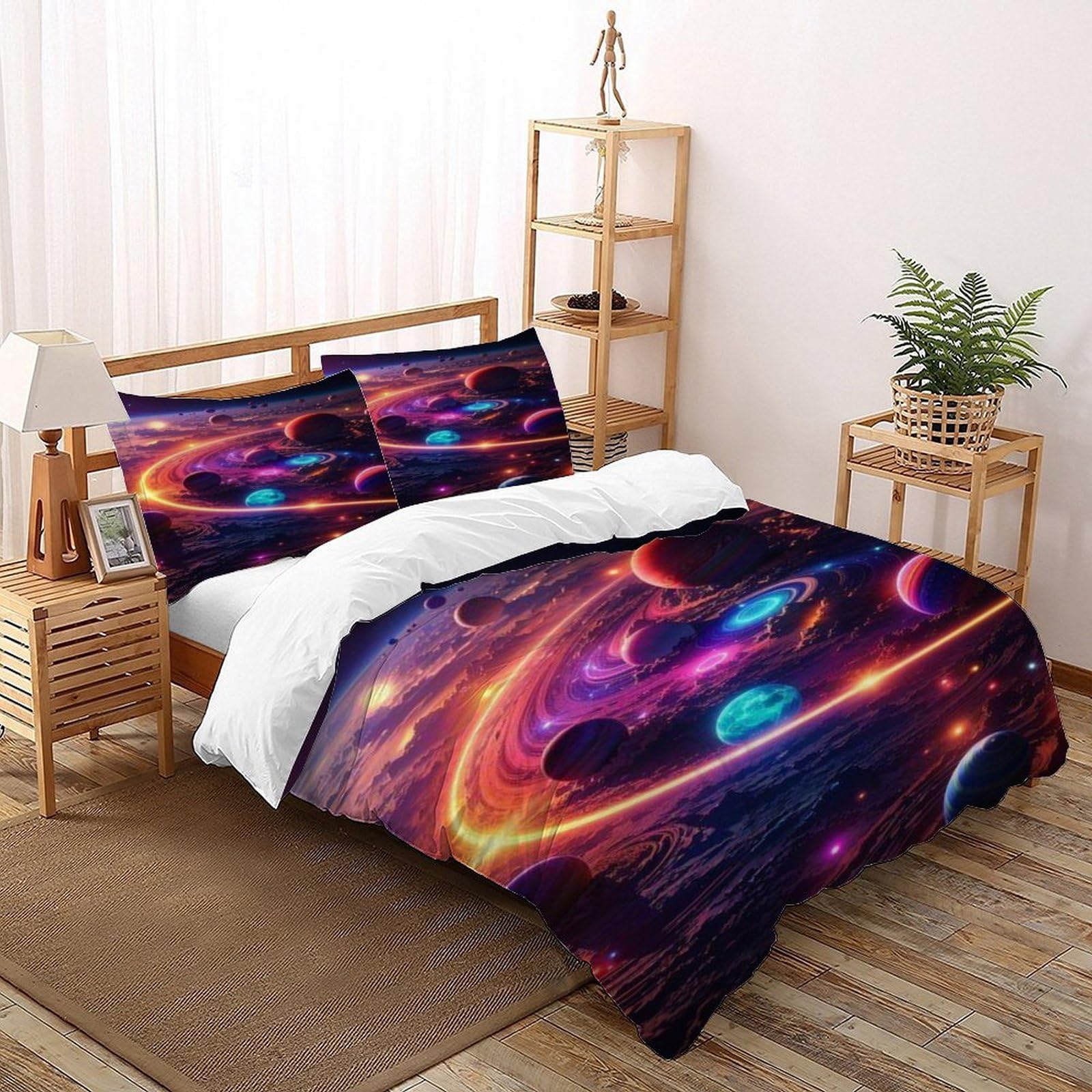 Parure starry sky theme avec housse couette 200x200cm pour ados