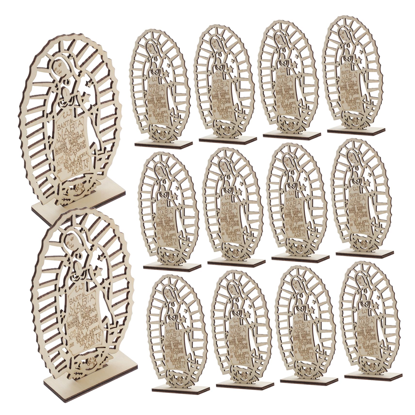 OFFIGAM 16pezzi Wooden Baptism Centerpieces for Religious Events Elegant Catholic Table Decor for Showers and Weddings Unique Indoor Decorations