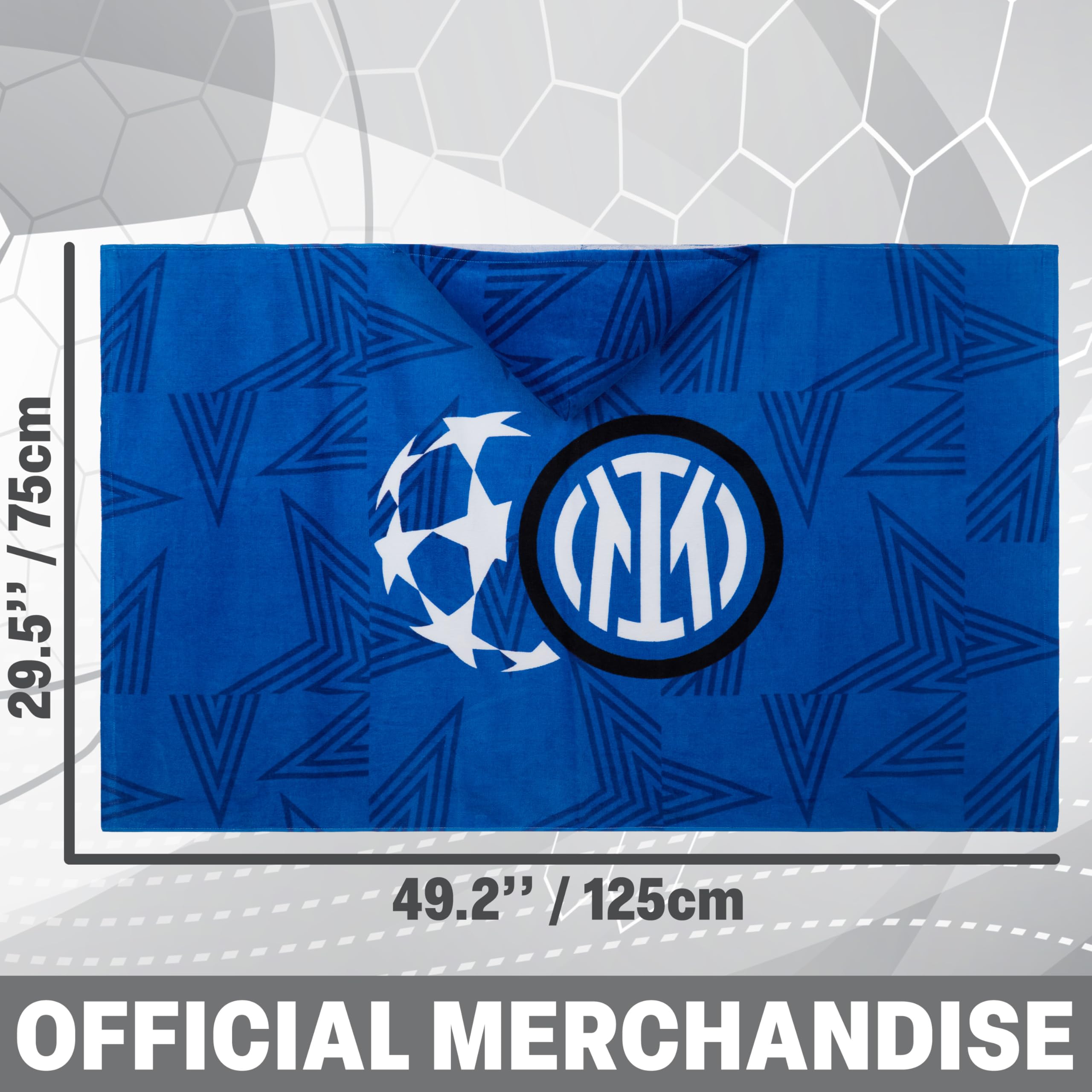 Inter Milan F.C Incappucciato Asciugamani Bagno Bambini e Adolescenti, Assorbente Asciugamano Cotone, Piscina, Nuoto e Asciugamano da Mare, Accessori Viaggio, Regalo Bambino (Marina Inter Milan)