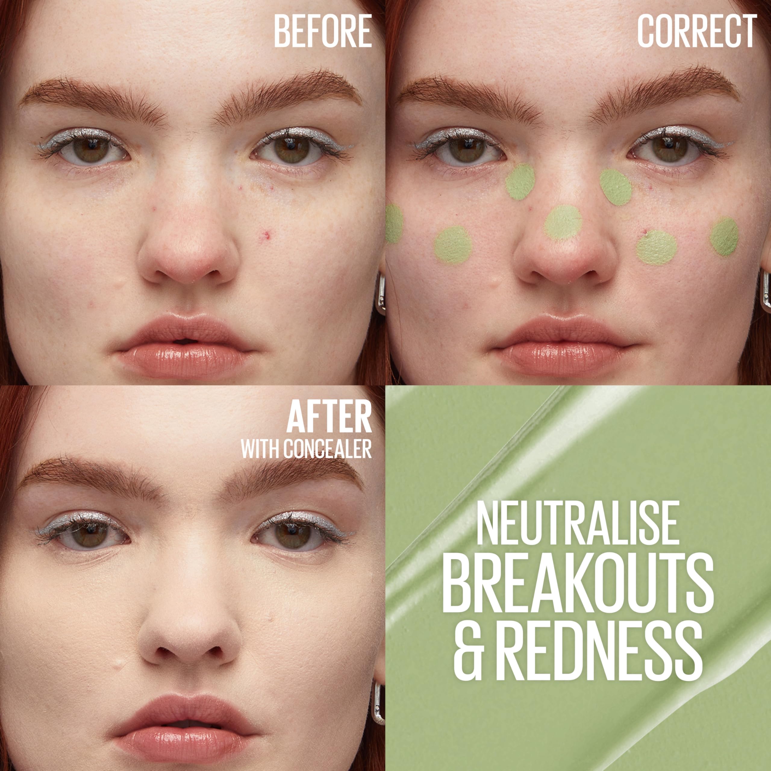 Maybelline New York Eraser Eye, Colour Correcting Concealer, Counteracts Redness, for a Natural Soft-Focus Finish - Image 2