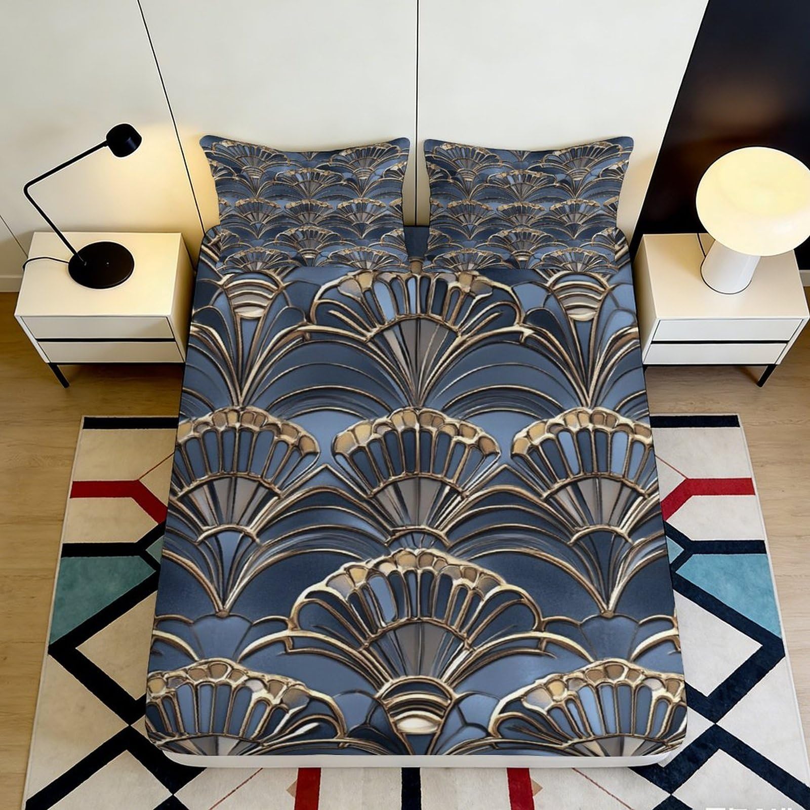3D Printed Doberman Pattern Fitted Sheet Microfiber Non-Slip Deep Pocket Dog Mattress Fitted Cover Washable Bedding 140x200x25cm