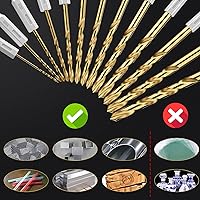 Vista 6 de Juego de brocas de vástago hexagonal, 13 brocas helicoidales de titanio HSS para chapa, madera, plástico, diseño de cambio rápido (1/16" - 1/4")