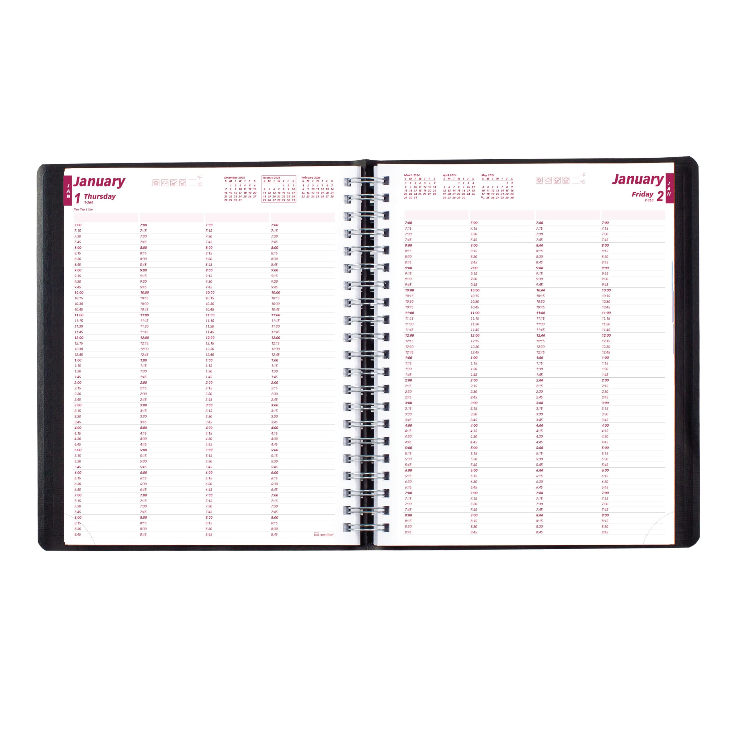 redcb960blk – Brownline profesional Daily cita libro