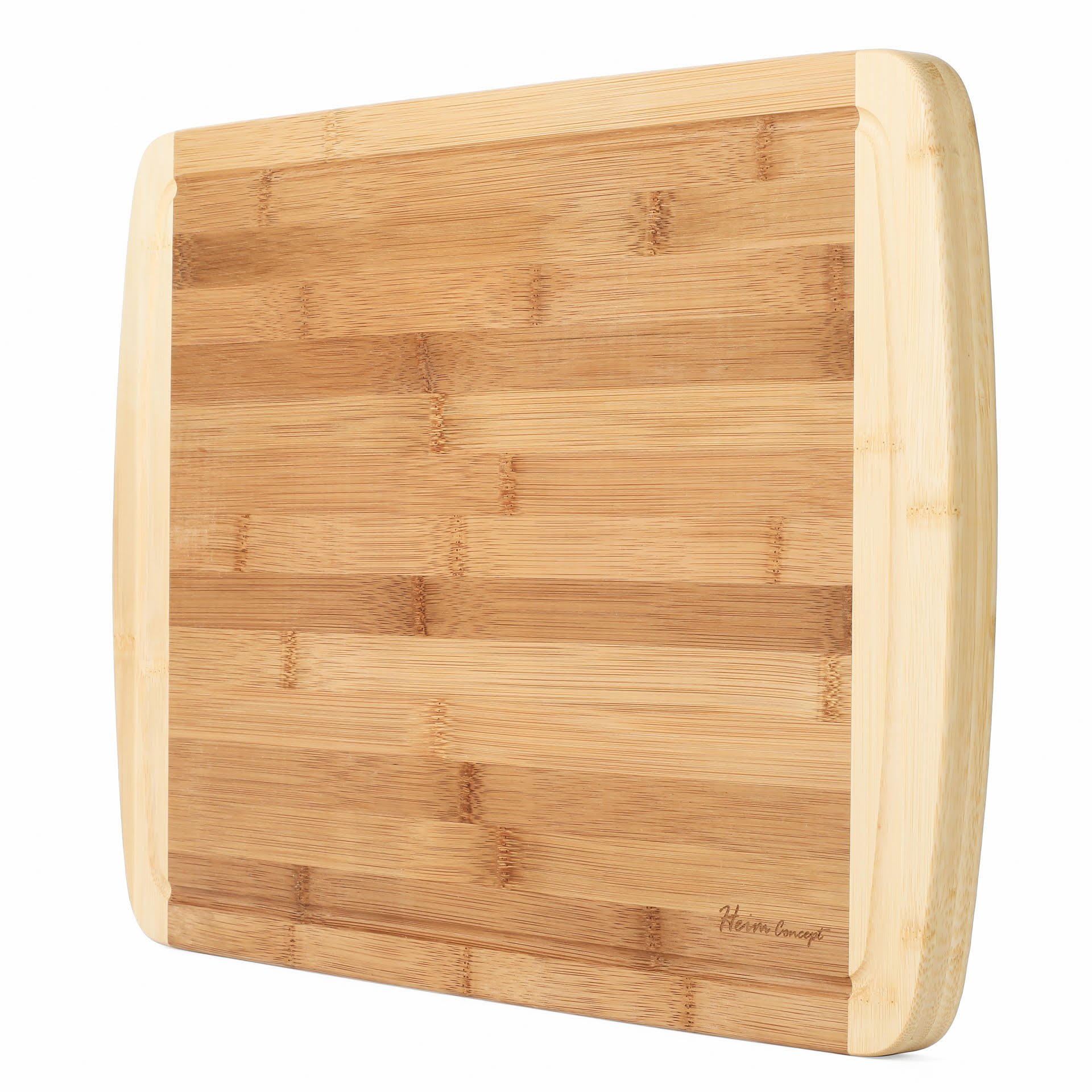 Heim Concept Tabla de cortar de bambú orgánico para cocina, tabla de cortar extragrande con ranura jugosa, perfecta para carne, verduras, frutas, queso.