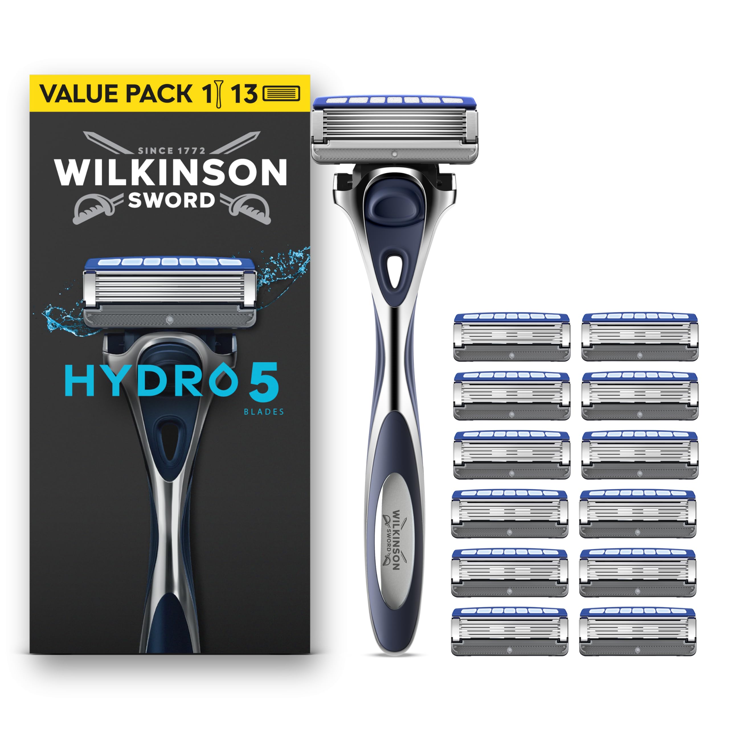 Wilkinson Sword Hydro 5 Men's 1 Razor + 13 Blade Refills Pack