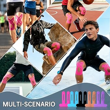 Precut Kinesiology Tape for Knees, 10 Pcs, Pink