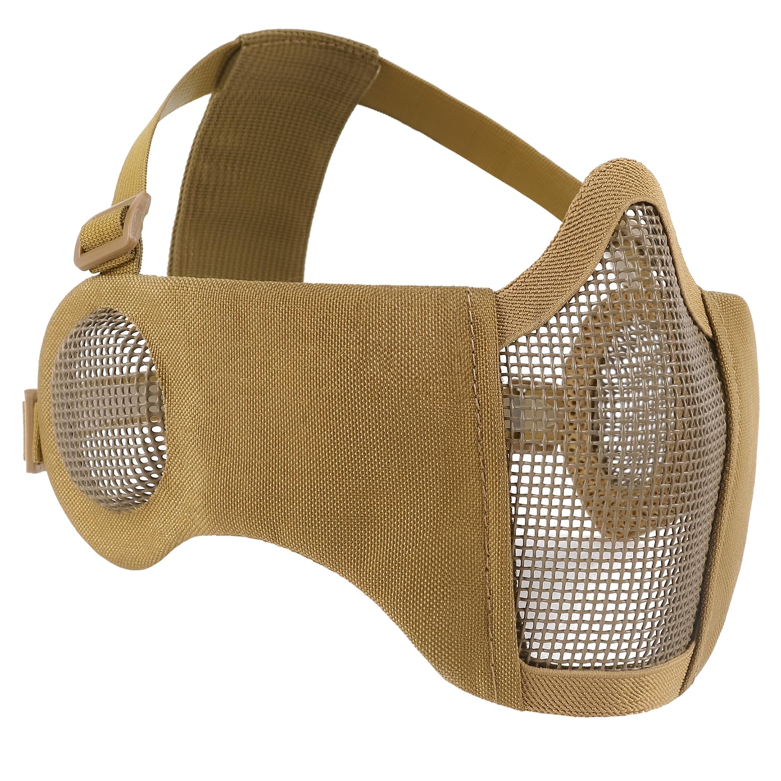 Máscara táctica para airsoft, paintball, plegable, media cara
