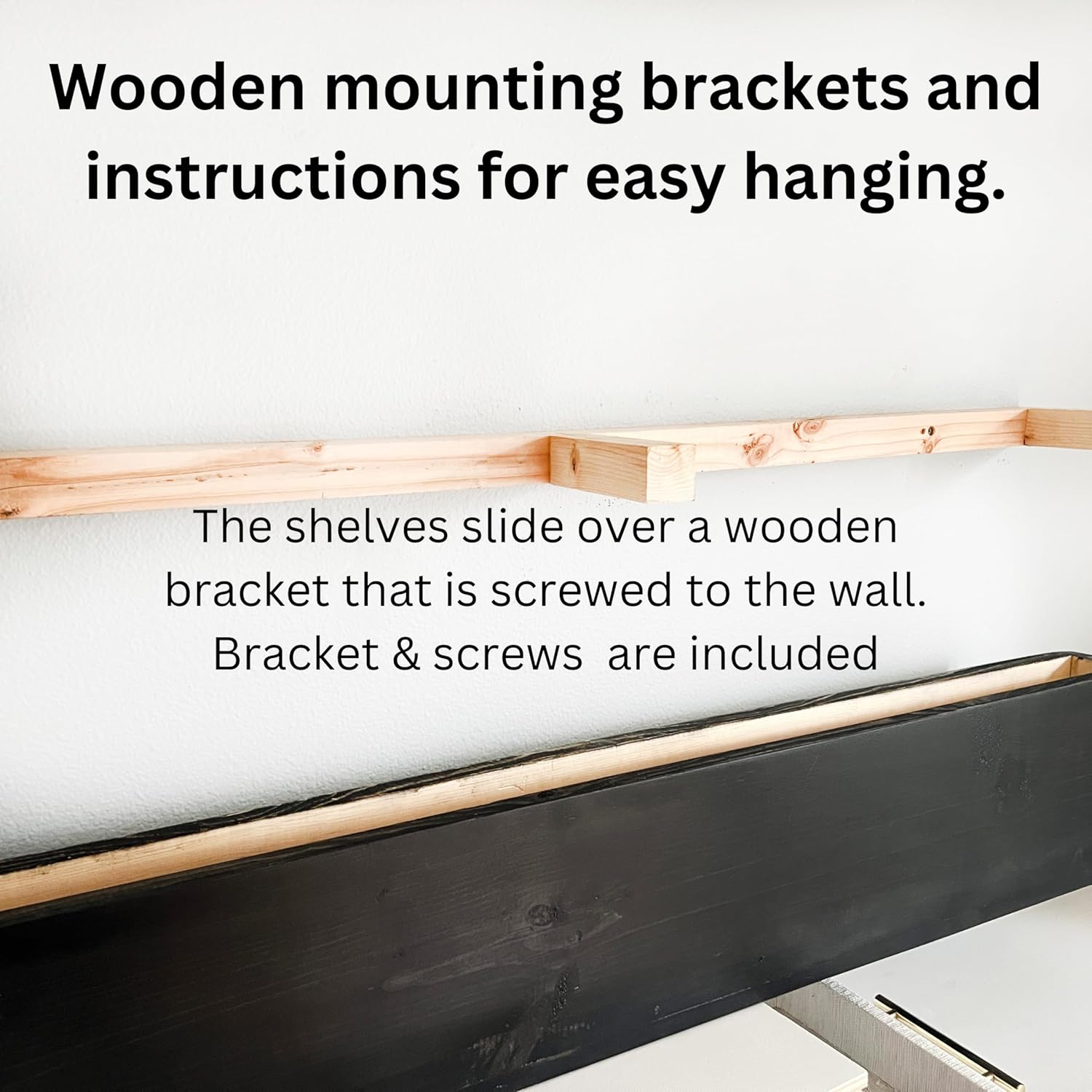 Schafer Art Studio Wood Floating Shelves - Thick Wooden Shelf - Wall Mounted Storage - Handmade Rustic Shelf - Hidden Bracket Shelf, Storage for Kitchen Living Room Bathroom Office
