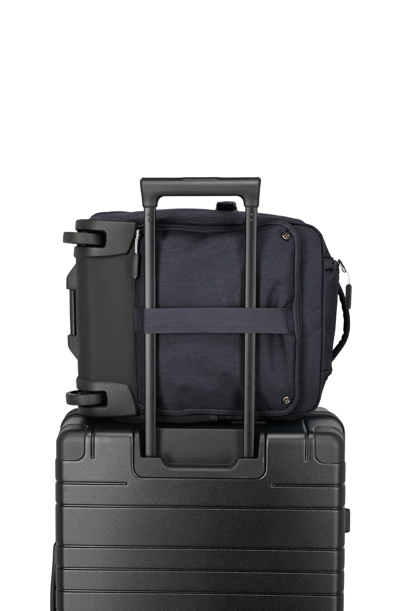 Travelite Rucksack KICK OFF, Laptopfach 15,6 Zoll, Handgepäck Rucksack mit Rollen und Teleskopgestänge, vielseitiger Reiserucksack, 30 x 40 x 20/23 cm, 24/28 L