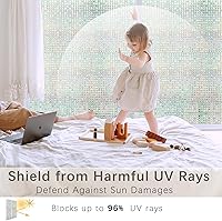 Vista 4 de Fireworx Película para ventana de arco iris, prisma iridiscente, mosaico de mosaico para ventana, película de privacidad con bloqueo UV, cubierta