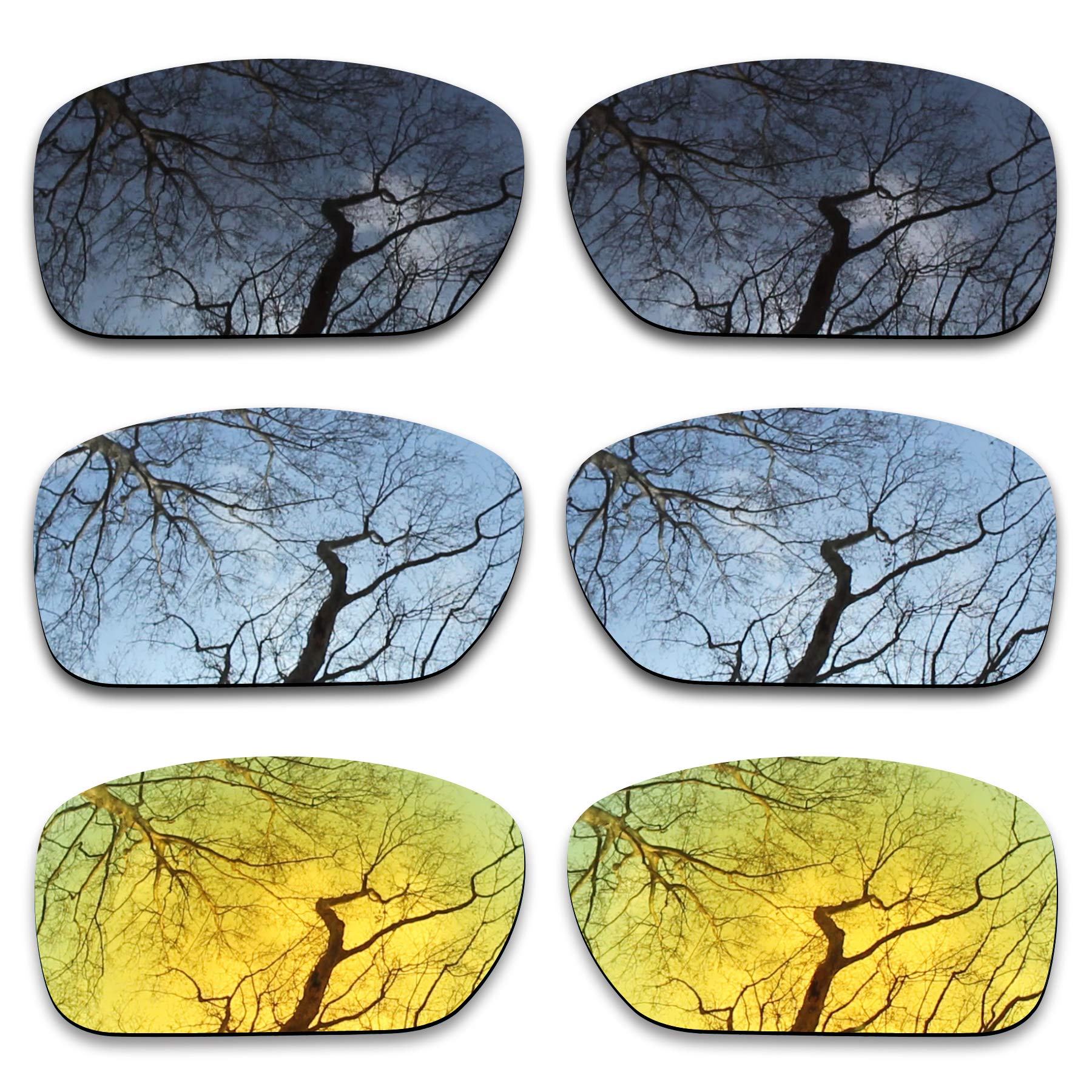ToughAsNails 3 Pair Polarized Replacement Lenses for Oakley Turbine OO9263 Pack-BS25