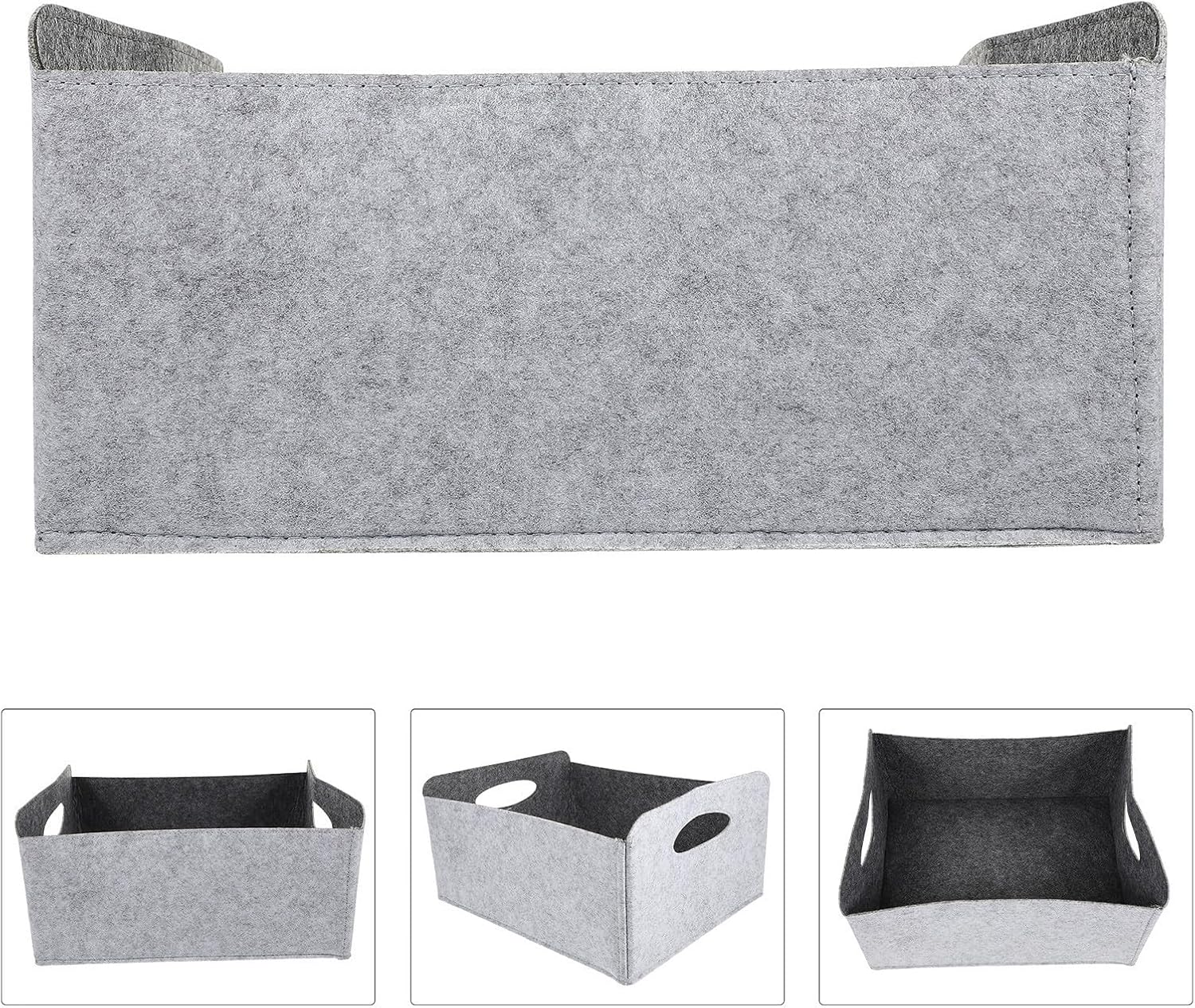 Felt Storage Basket with Handles, Large Capacity Foldable Organizer