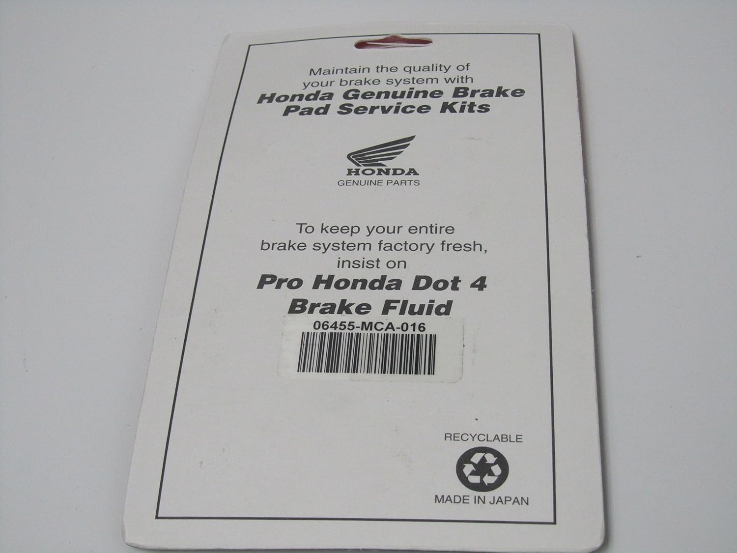 Honda 06455-Mca-016 Pad Set, Fr.